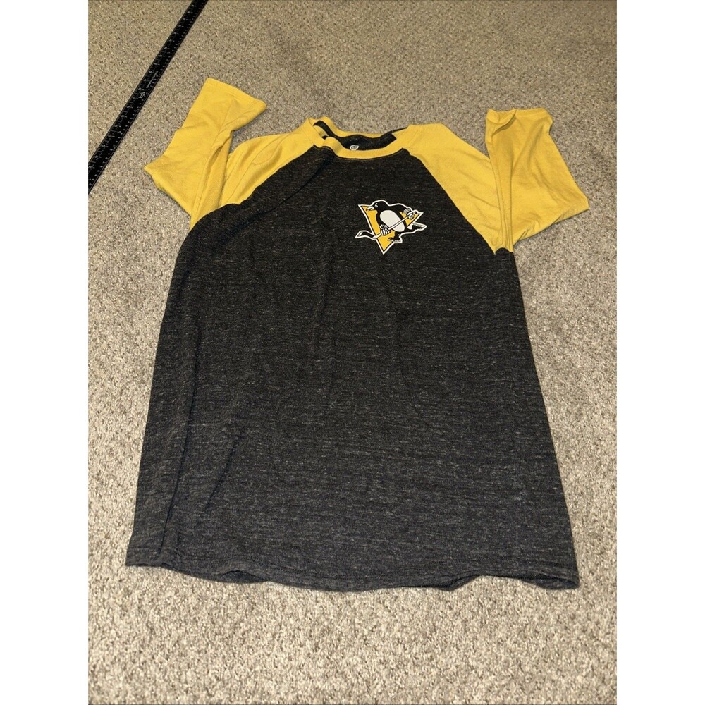 Fanatics Pittsburgh Penguins Team Logo Long Sleeve Jersey Style T-Shirt Sz L
